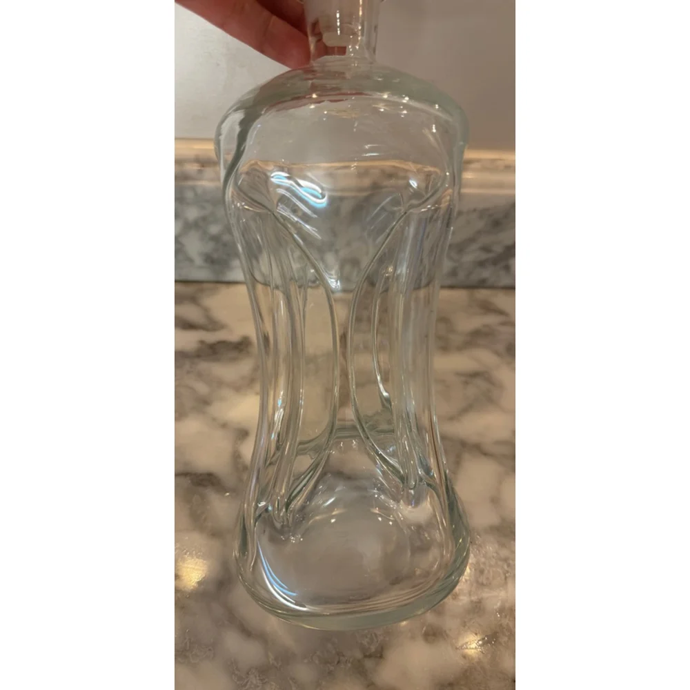 Vintage Danish Modern Glass Decanter Kluk Kluk Style Holmegaard Style MCM